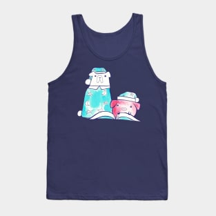 Bedtime Polar Bear and Pig Watercolor Tank Top